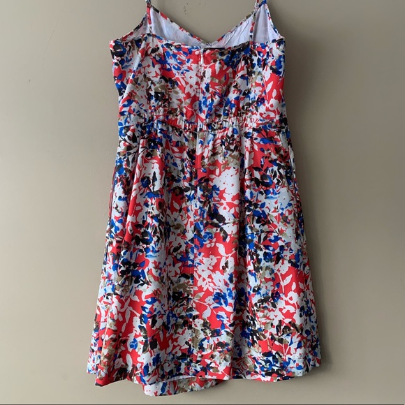J. Crew Bright Floral Mini dress - 6 (Orange, Blue, Black, White) - Picture 3 of 8